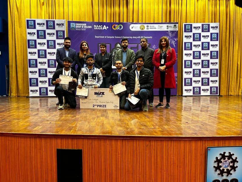 2nd Prize in Hack-N-Win Hackathon, CGC Jhanjeri